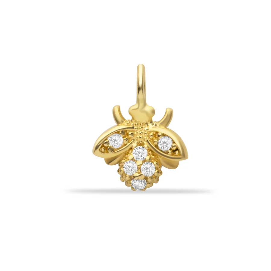 14 Ayar taşlı arı model charm